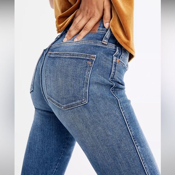Madewell 9" Mid-Rise Skinny Jeans in York Wash: Rip and Repair Edition, Size 25 - Picture 3 of 12